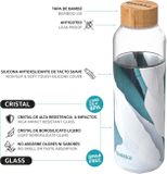 QUOKKA FLOW Sklenená fľaša so silikónovým povrchom GREYHOUNDS, 660ml, 40011