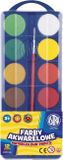 ASTRA Vodové farby so štetcom priemer 30mm, 12 farieb, 83216904