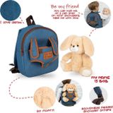 BE MY FRIEND, Detský denimový batoh s odnímateľnou hračkou ZAJAČIK, 13035