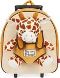 BE MY FRIEND, Detský plyšový batoh na kolieskach s odnímateľnou hračkou ŽIRAFA, 13073