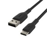 BELKIN kabel oplétaný USB-C - USB-A, 3m, černý