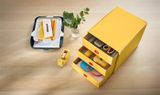 Zásuvkový box, laminovaný kartón, 3 zásuvky, LEITZ &quot;Click&amp;Store&quot;, teplá žltá