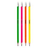 Grafitová ceruzka s gumou, HB, trojuholníkový tvar, KORES &quot;Neon&quot;