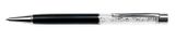 Guličkové pero, s kryštálom SWAROVSKI®,  s bielymi kryštálmi, 14 cm,  ART CRYSTELLA, čierne