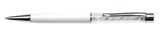 Guličkové pero, s kryštálom SWAROVSKI®, s bielymi kryštálmi, 14 cm, ART CRYSTELLA, krémovo biele