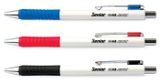 Guličkové pero, 0,4 mm, tlačidlový systém ovládania, rôzne farby tela, FLEXOFFICE &quot;Senior&quot;, modré