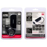 AXAGON externí 4x USB2.0 READY BLACK hub