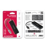 AXAGON HUE-G1C, 4x USB 3.2 Gen 1 SLIM hub, kabel Type-C 14cm napevno