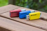 USB kľúč, 3 x 16GB, USB 3.2, 80/25MB/sec, VERBATIM &quot;Store n Click&quot;, červená/modrá/žltá
