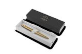 Guľôčkové pero, 0,7 mm, stláčací mechanizmus, zlatý klip, zlaté telo, PARKER, &quot;Royal Jotter XL&quot;, modrá