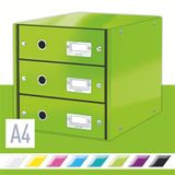 Zásuvkový box, polaminovaný kartón, 3 zásuvky, LEITZ &quot;Click&amp;Store&quot;, zelený