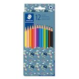 Farebné ceruzky, sada, šesťhranné, balenie rôznych vzorov, STAEDTLER &quot;Pattern Mix&quot;, 12 rôznych farieb