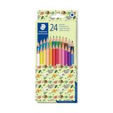 Farebné ceruzky, sada, šesťhranné, balenie rôznych vzorov, STAEDTLER &quot;Pattern Mix&quot;, 24 rôznych farieb