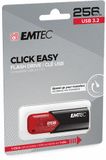 USB kľúč, 256GB, USB 3.2, EMTEC &quot;B110 Click Easy&quot;, čierna-červená