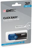 USB kľúč, 32GB, USB 3.2, EMTEC &quot;B110 Click Easy&quot;, čierna-modrá