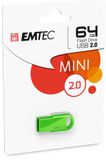 USB kľúč, 64GB, USB 2.0, EMTEC &quot;D250 Mini&quot;, zelená
