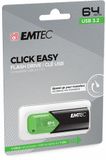 USB kľúč, 64GB, USB 3.2, EMTEC &quot;B110 Click Easy&quot;, čierna-zelená