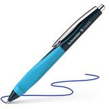 Guľôčkové pero, 0,5 mm, stláčací mechanizmus, farba tela pera: tmavomodrá-cyan, SCHNEIDER &quot;Haptify&quot;, modrá