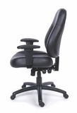 Kancelárska stolička, s nastaviteľnými opierkami rúk, čierna bonded koža, čierny podstavec, MaYAH &quot;Champion Plus&quot;