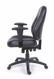 Kancelárska stolička, s nastaviteľnými opierkami rúk, čierna bonded koža, čierny podstavec, MaYAH &quot;Champion Plus&quot;