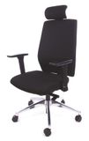 Kancelárska stolička, s nastaviteľnými opierkami rúk, exkluzívne čierne čalúnenie,  MAYAH &quot;Air&quot;