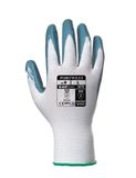 Precízne montážne rukavice, nitrilové, veľkosť: L, „Flexo Grip“, sivé-biele