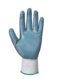 Precízne montážne rukavice, nitrilové, veľkosť: L, „Flexo Grip“, sivé-biele