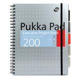 Špirálový zošit, A4+, linajkový, 100 listov, PUKKA PAD &quot;Metallic Project Book&quot;, mix farieb