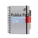 Špirálový zošit, A5, linajkový, 100 listov, PUKKA PAD &quot;Metallic Project Book&quot;, mix farieb