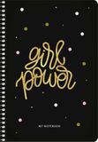 Špirálový zošit, A5, 80 listov, tvrdá obálka, SHKOLYARYK „Girl power”, mix