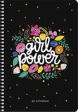 Špirálový zošit, A5, 80 listov, tvrdá obálka, SHKOLYARYK „Girl power”, mix