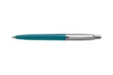 Guľôčkové pero, sada, 0,7 mm, strieborný klip, žlté a modré telo pera, PARKER &quot;Jotter Glam Rock&quot;, modré