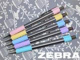 Guľôčkové pero, 0,24 mm, stláčací mechanizmus, nerezová oceľ, farba tela: pastelová modrá, ZEBRA &quot;F-301&quot;, modré