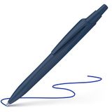 Gulôčkové pero, 0,5 mm, stláčací mechanizmus, tmavomodrá farba tela, SCHNEIDER „Reco”, modré