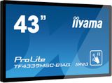 43&quot; iiyama TF4339MSC-B1AG: AMVA, FullHD, capacitive, 12P, 400cd/m2, VGA, HDMI, DP, 24/7, IP54, černý