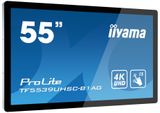 55&quot; iiyama TF5539UHSC-B1AG: IPS, 4K, capacitive, 15P, 500cd/m2, VGA, HDMI, DP, 24/7, IP54, černý