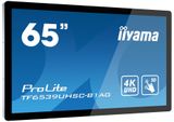 65&quot; iiyama TF6539UHSC-B1AG: IPS, 4K, capacitive, 50P, 500cd/m2, VGA, HDMI, DP, 24/7, IP54, černý