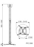 Držák teleskopický na větší projektory Vogel&#039;s PPC 2585, 85-135 cm, stříbrný