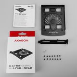 AXAGON RHD-P25, hliníkový rámeček pro 2x 2.5&quot; HDD/SSD do 3.5&quot; pozice nebo PCI záslepky