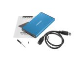 Externí box pro HDD 2,5&quot; USB 3.0 Natec Rhino Go, modrý, hliníkové tělo