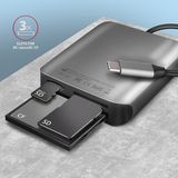 AXAGON CRE-S3C, USB-C 3.2 Gen 1 - SUPERSPEED čtečka karet 3-slot &amp; lun SD/microSD/CF, podpora UHS-II