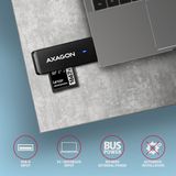 AXAGON CRE-S2N, USB-A 3.2 Gen 1 - SUPERSPEED čtečka karet, 2-slot &amp; lun SD/microSD, podpora UHS-I