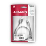 AXAGON BUMM-AM10AB, HQ kabel Micro USB &lt;-&gt; USB-A, 1m, USB 2.0, 2.4A, ALU, oplet, černý