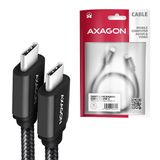 AXAGON BUCM3-CM15AB, SPEED kabel USB-C &lt;-&gt; USB-C, 1.5m, USB 3.2 Gen 1, PD 60W 3A, ALU, oplet, černý