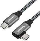 PremiumCord USB-C zahnutý kabel ( USB 3.2 GEN 2, 3A, 60W, 20Gbit/s ) 0,5m, oplet