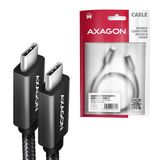 AXAGON BUCM32-CM20AB, SPEED+ kabel USB-C &lt;-&gt; USB-C, 2m, USB 3.2 Gen 2, PD 100W 5A, 4k HD, ALU, oplet