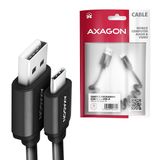 AXAGON BUCM-AM10TB, TWISTER kabel USB-C &lt;-&gt; USB-A, 0.6m, USB 2.0, 3A, ALU, tpe, černý