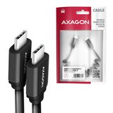 AXAGON BUCM-CM10TB, TWISTER kabel USB-C &lt;-&gt; USB-C, 0.6m, USB 2.0, 3A, ALU, tpe, černý