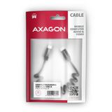 AXAGON BUCM-CM10TB, TWISTER kabel USB-C &lt;-&gt; USB-C, 0.6m, USB 2.0, 3A, ALU, tpe, černý
