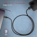 AXAGON BUMM3-CM10AB, SPEED kabel Micro-B USB &lt;-&gt; USB-C, 1m, USB 3.2 GEN 1, 3A, ALU, tpe, černý